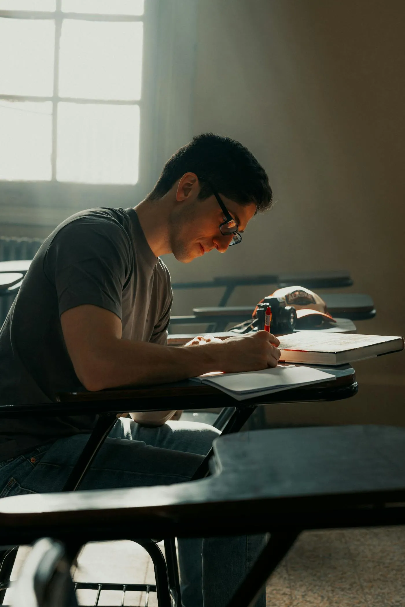 Business students studying