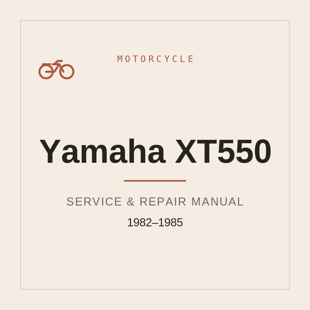 1982-1985 Yamaha XT550 Workshop Service Manual — repair manual cover