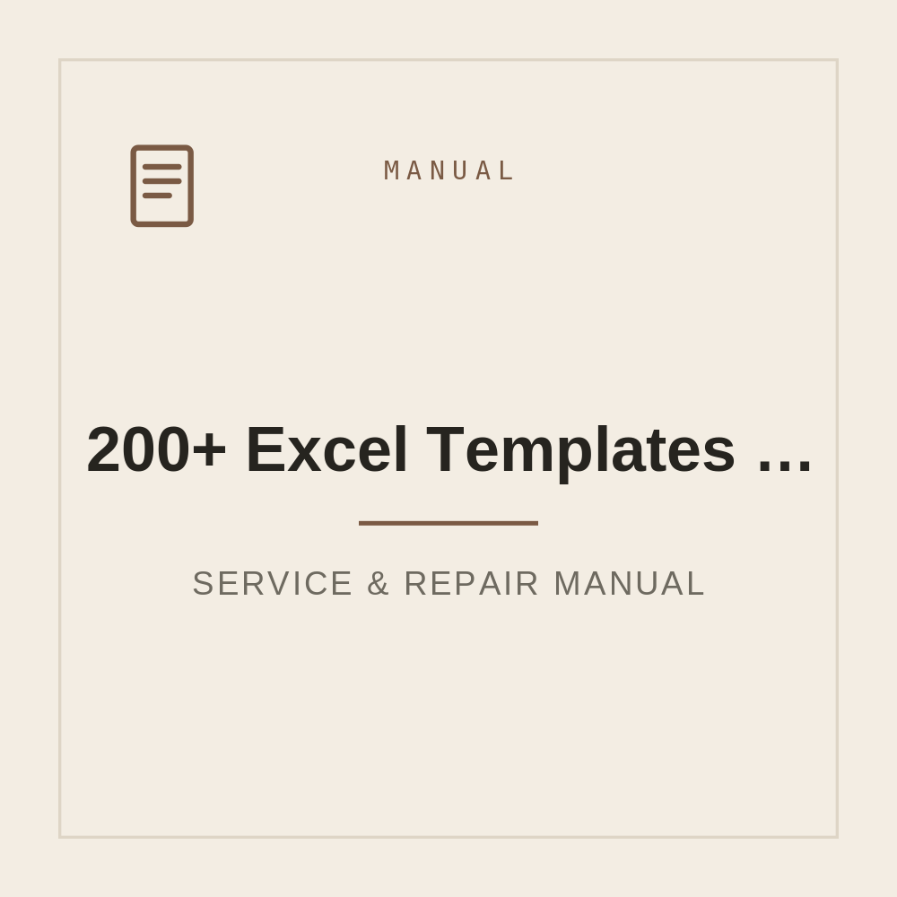 200+ Excel Templates for Business, Budget & Productivity — repair manual cover