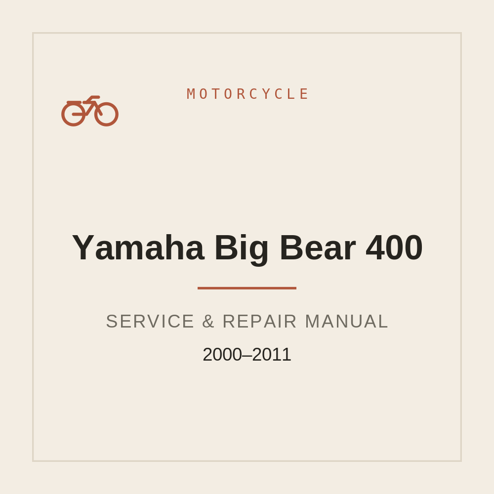 2000-2011 Yamaha Big Bear 400 Repair Service Manual — repair manual cover