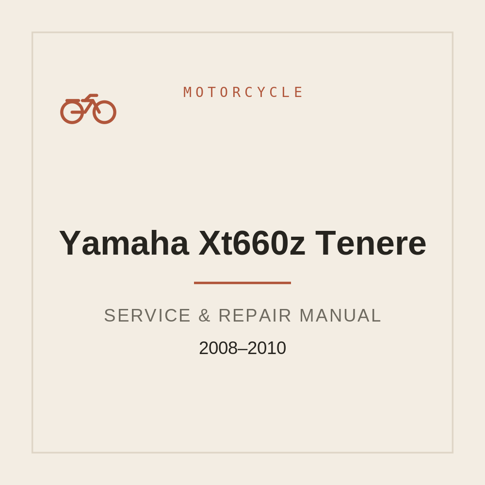 2008-2010 Yamaha Xt660z Tenere Service manual — repair manual cover