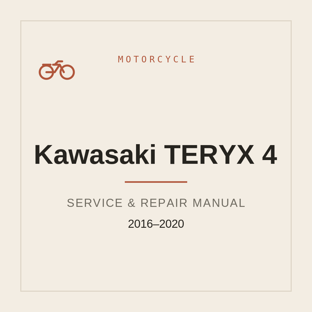 2016-2020 Kawasaki TERYX 4 Service Workshop manual — repair manual cover