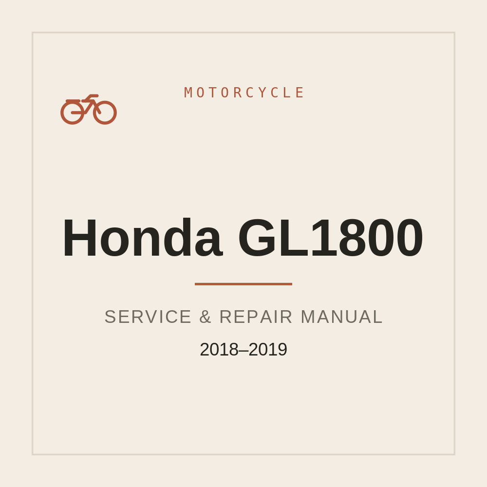2018-2019 Service manual for Honda GL1800 — repair manual cover