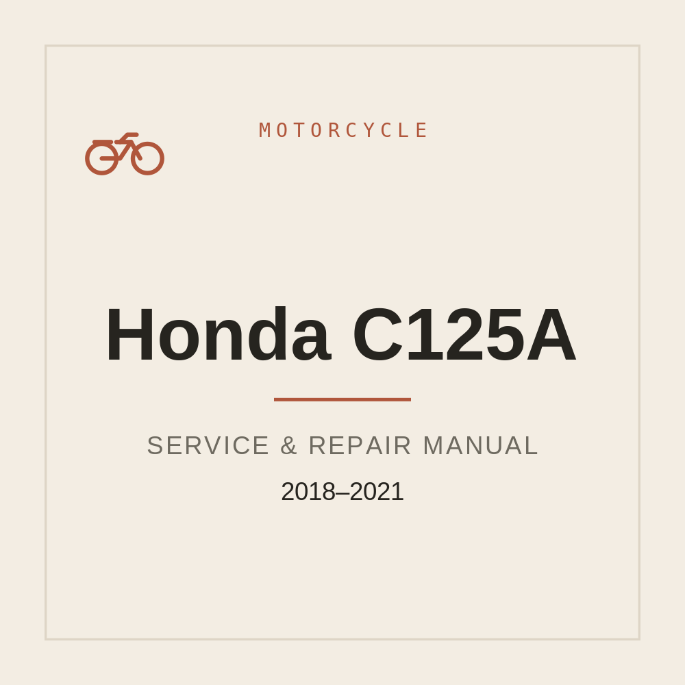 2018-2021 Honda C125A Service Repair manual — repair manual cover