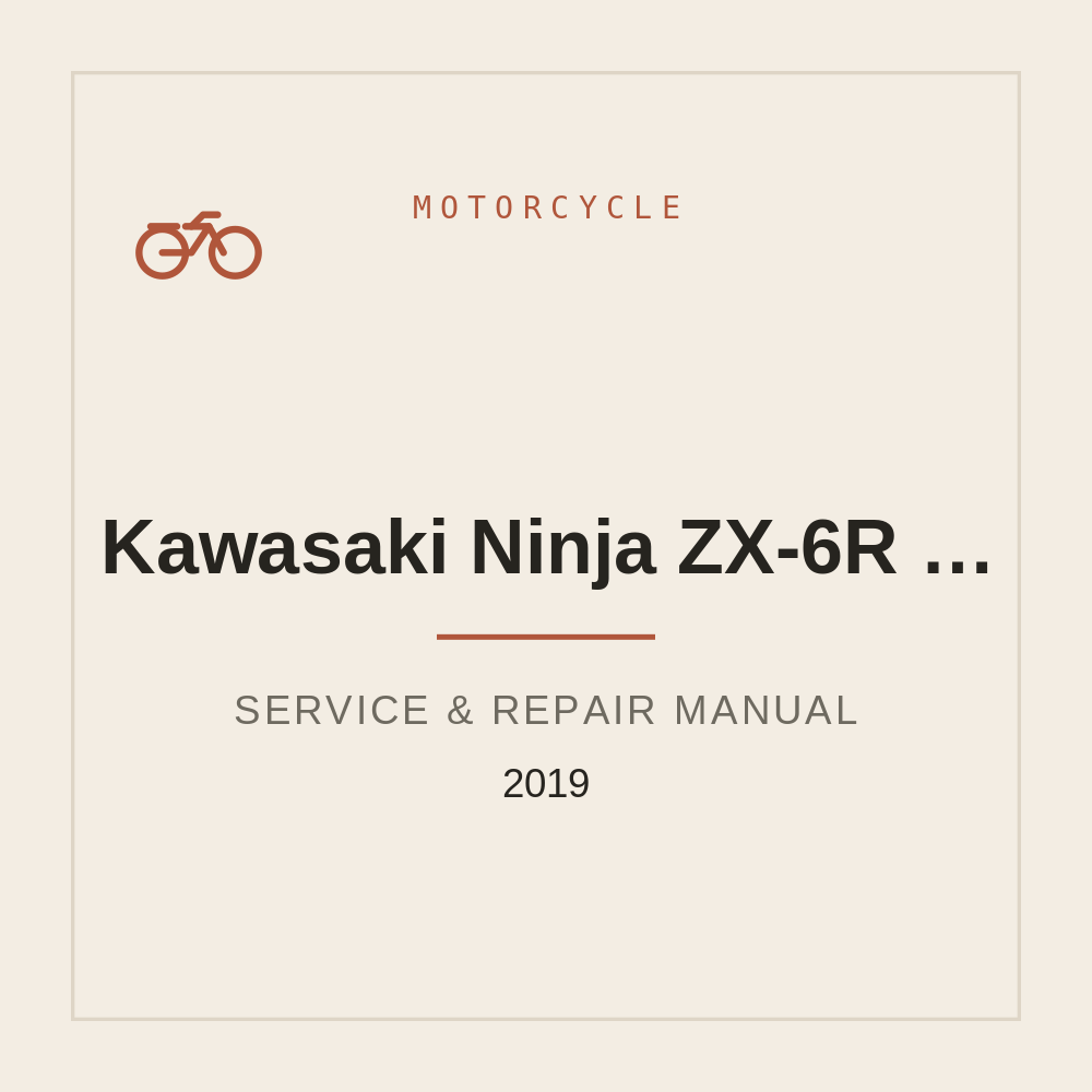 2019 Kawasaki Ninja ZX-6R (ZX636) Workshop Service Manual — repair manual cover
