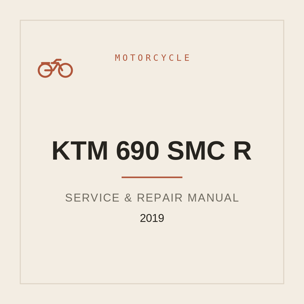 2019 KTM 690 SMC R Manuale di riparazione — repair manual cover