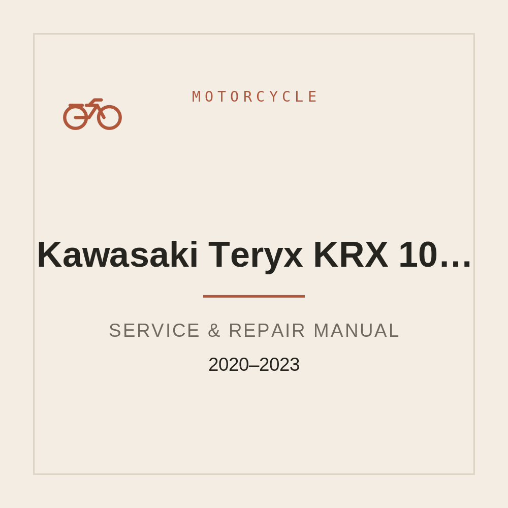 2020-2023 Kawasaki Teryx KRX 1000 Repair Manual — repair manual cover