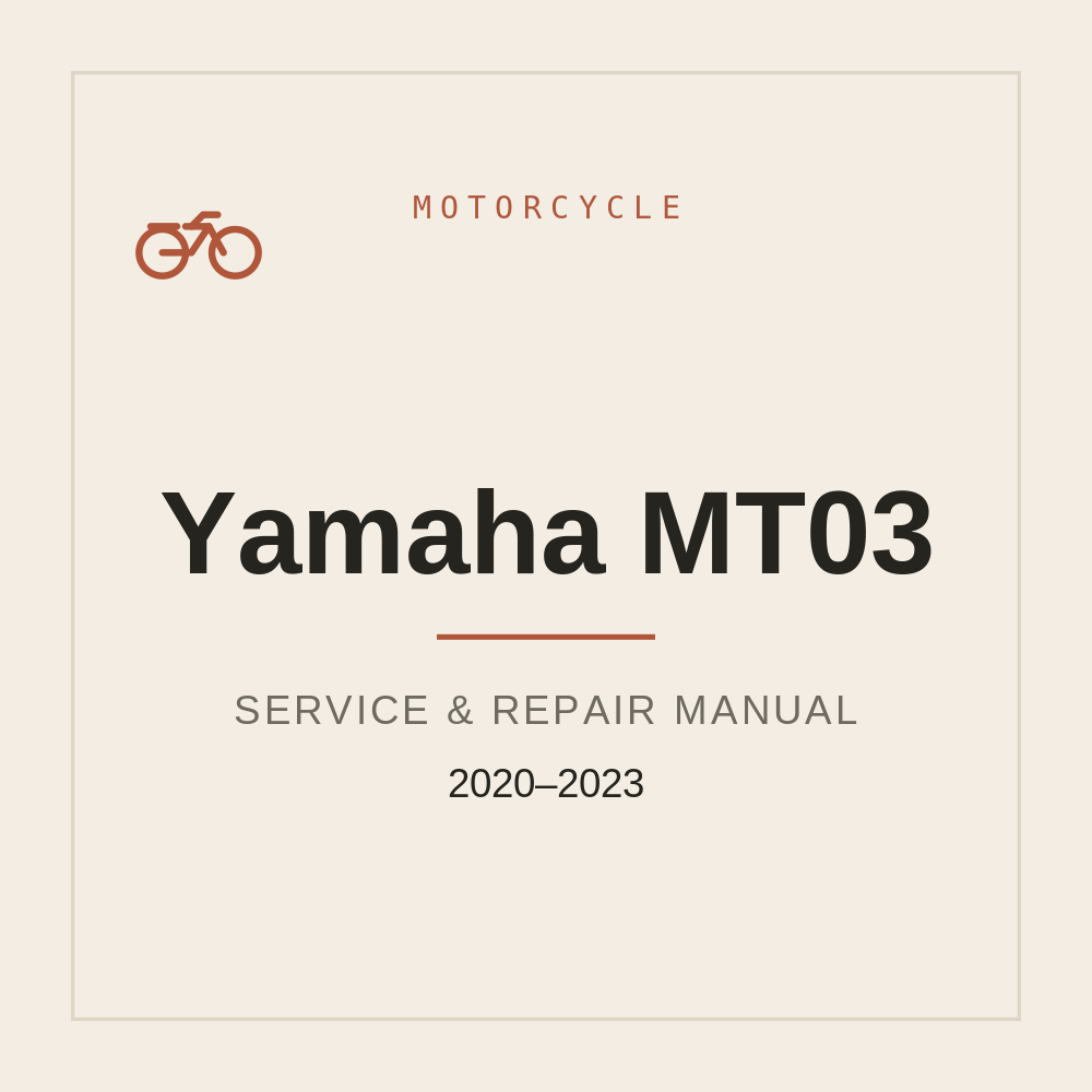 2020-2023 Service Repair manual Yamaha MT03 — repair manual cover