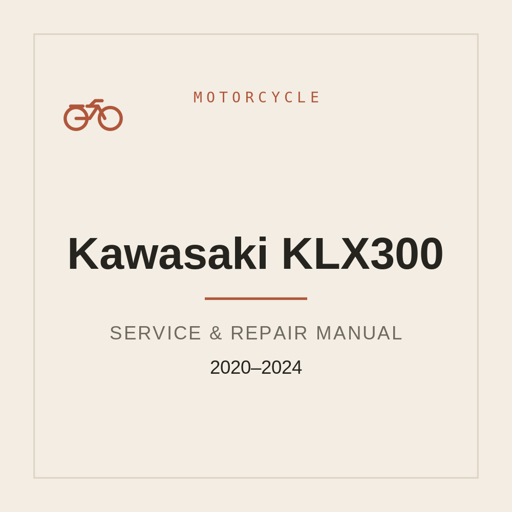 2020-2024 Kawasaki KLX300 Workshop Service Manual — repair manual cover
