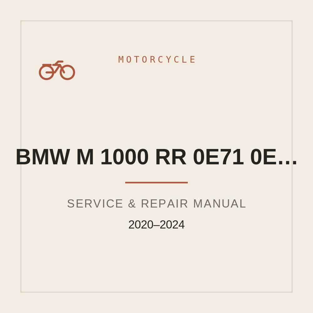 2020-2024 Workshop Service Manual for BMW M 1000 RR (0E71 / 0E73) — repair manual cover