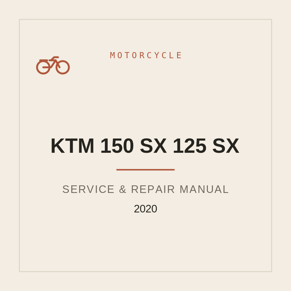 2020 KTM 150 SX 125 SX Service Manual — repair manual cover