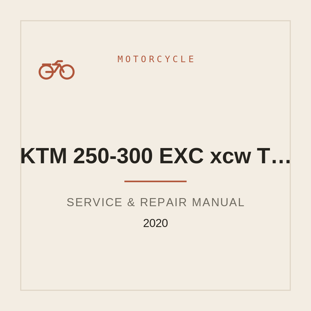 2020 KTM 250-300 EXC xcw TPI Erzbergrodeo Service repair manual — repair manual cover
