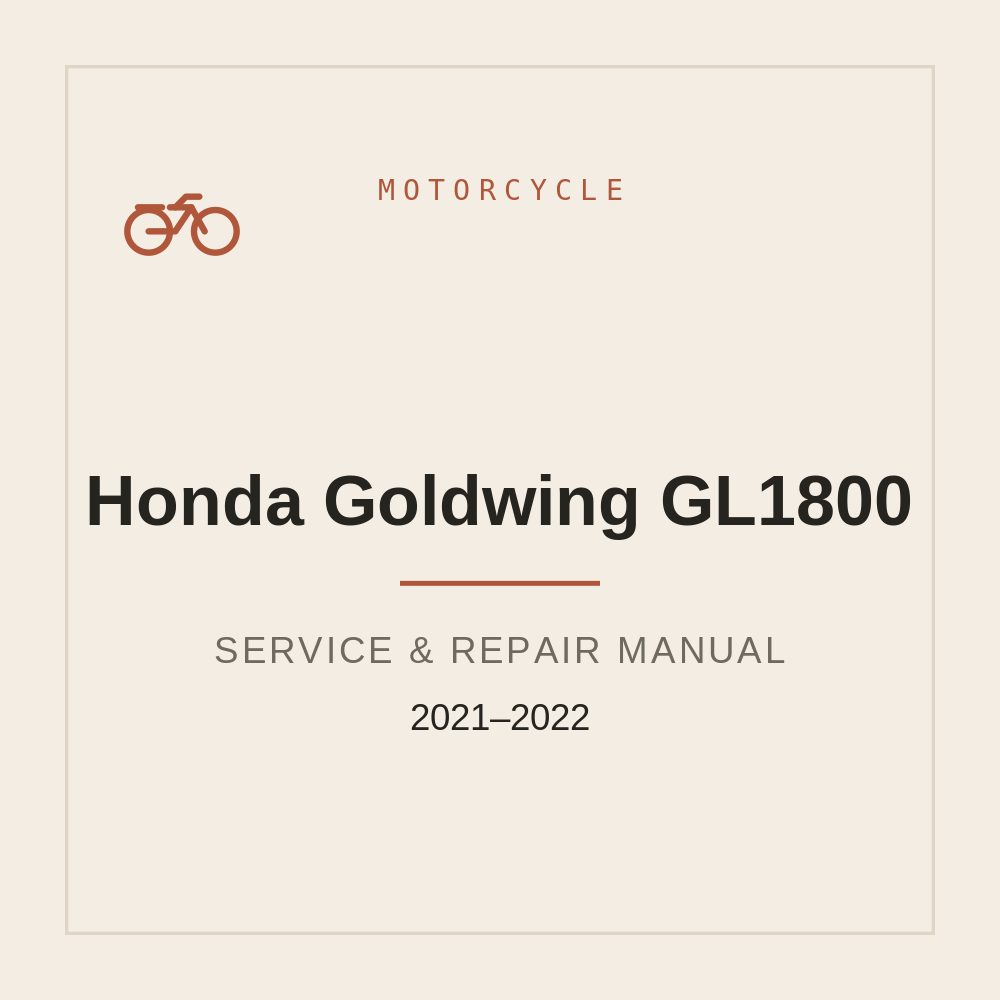 2021-2022 Honda Goldwing GL1800 Repair Manual — repair manual cover