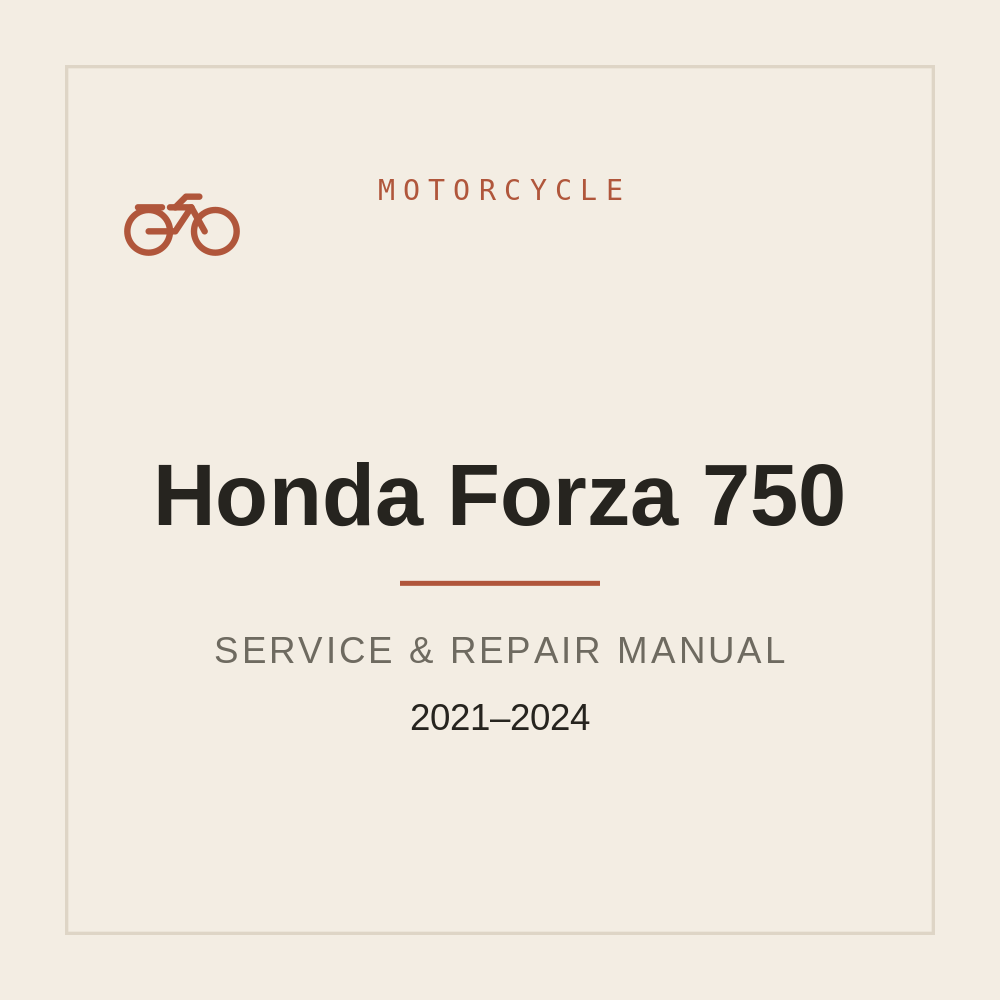 2021-2024 Honda Forza 750 Repair Manual — repair manual cover
