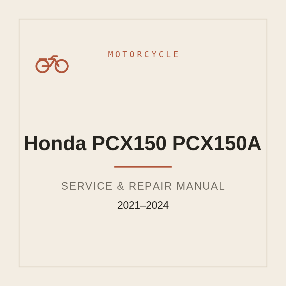 2021-2024 Honda PCX150 PCX150A Workshop Service Manual — repair manual cover