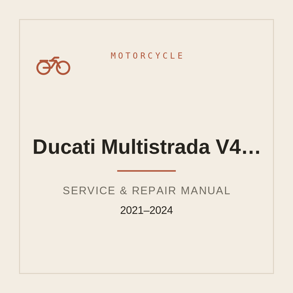 2021-2024 Service Repair manual for Ducati Multistrada V4/S — repair manual cover
