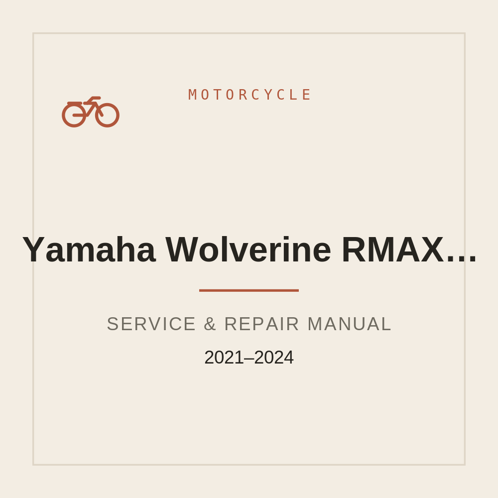 2021-2024 Yamaha Wolverine RMAX2 1000 Repair Service Manual — repair manual cover