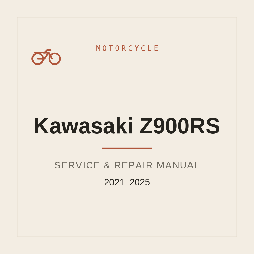 2021-2025 Workshop Manual for Kawasaki Z900RS — repair manual cover