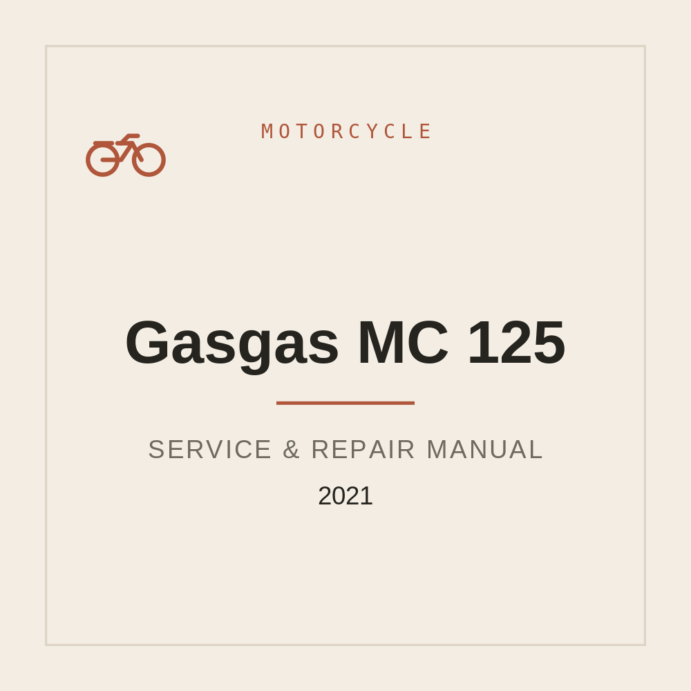 2021 Gasgas MC 125 Repair Service Manual — repair manual cover