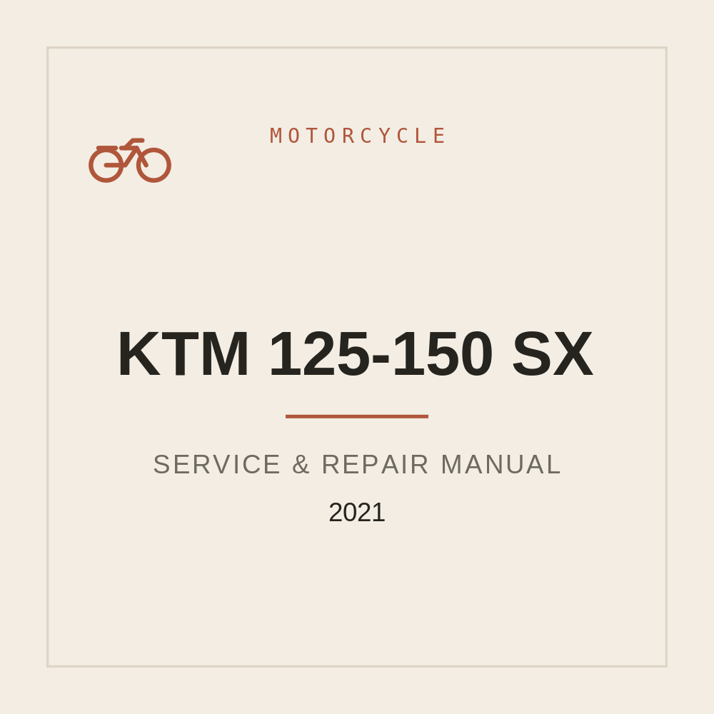 2021 KTM 125-150 SX Workshop Service Manual — repair manual cover