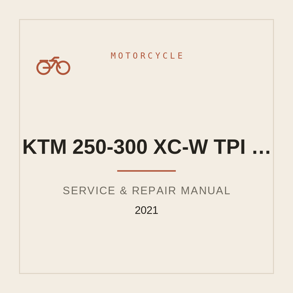 2021 KTM 250-300 XC-W TPI Manual de reparación — repair manual cover