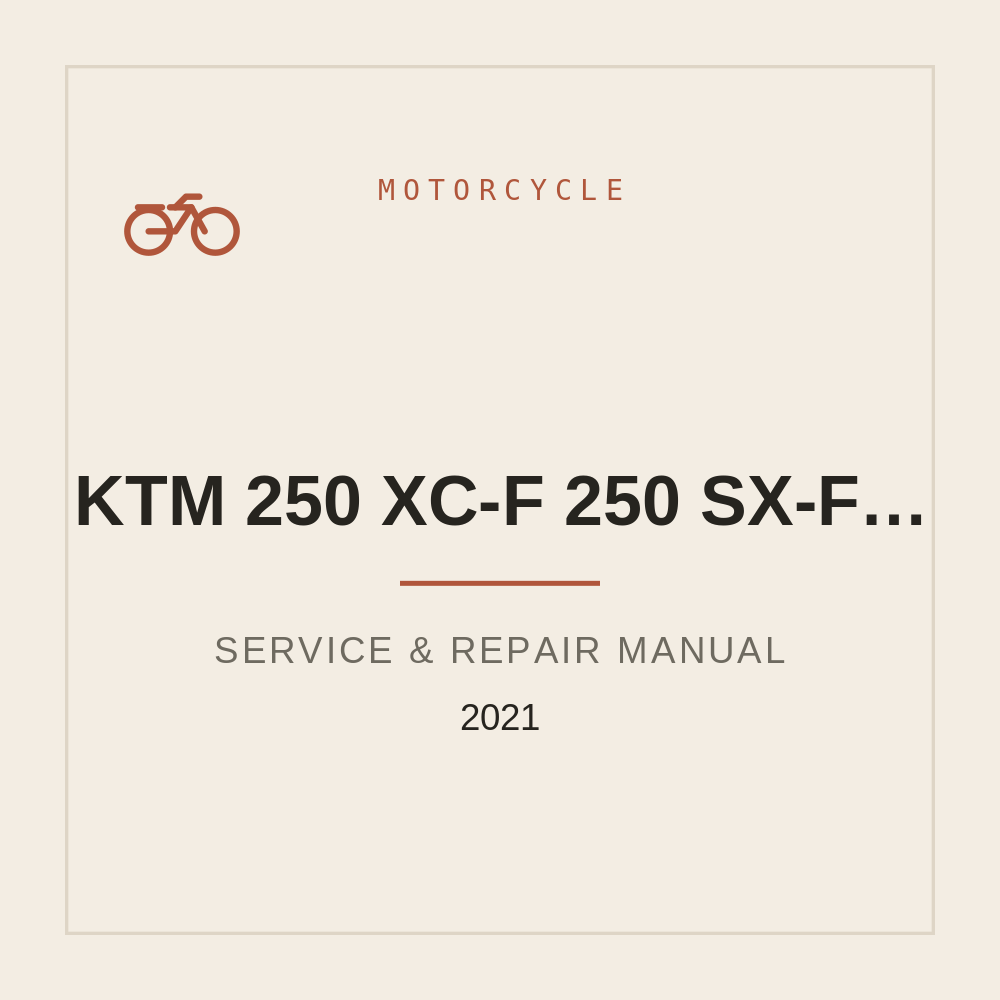 2021 KTM 250 XC-F 250 SX-F Troy lee designs Manuale di riparazione — repair manual cover