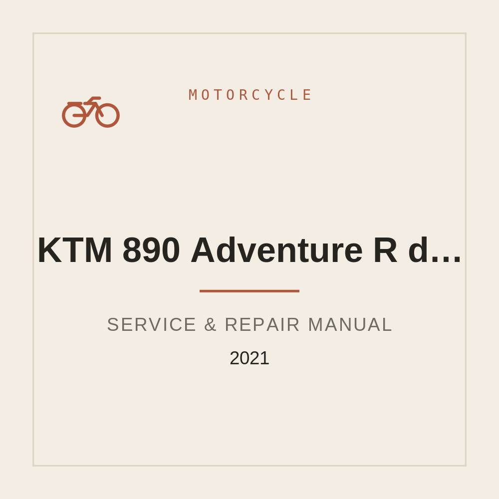2021 KTM 890 Adventure R Manual de reparación — repair manual cover