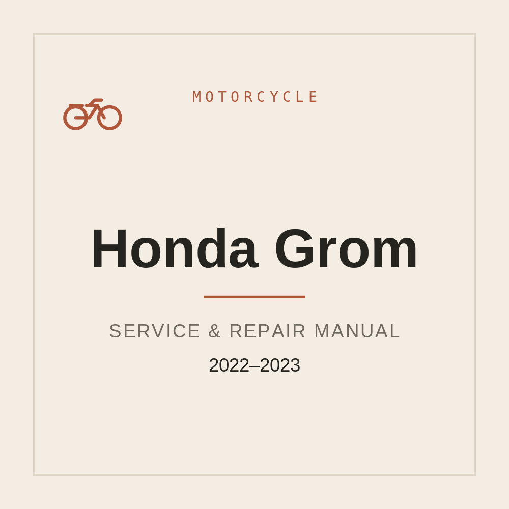 2022-2023 Honda Grom Service Manual — repair manual cover