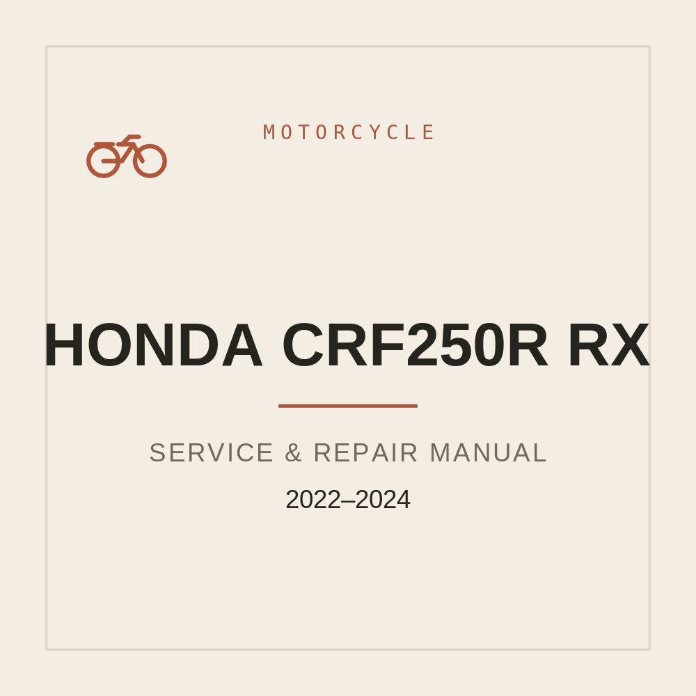 2022-2024 HONDA CRF250R RX Service Repair manual — repair manual cover