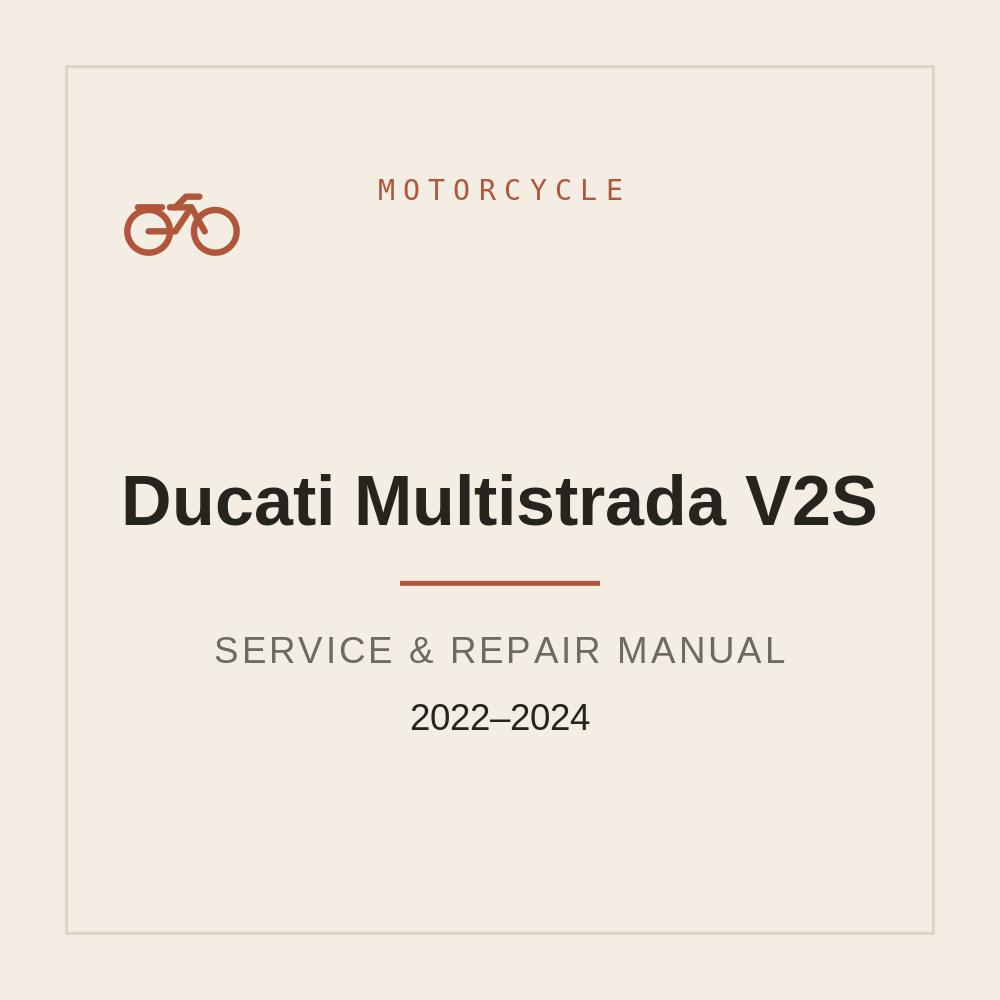 2022-2024 Service Repair manual For Ducati Multistrada V2S — repair manual cover
