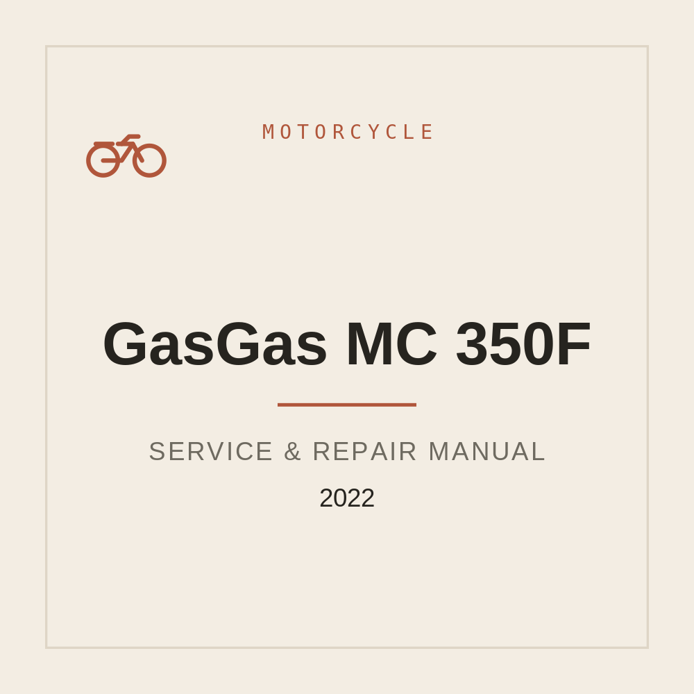 2022 GasGas MC 350F Workshop Service manual — repair manual cover