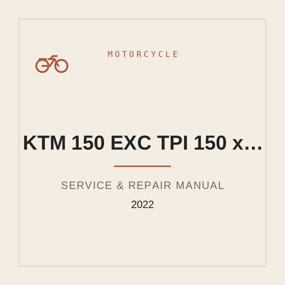 2022 KTM 150 EXC TPI 150 xc-w tpi Manuale di riparazione — repair manual cover