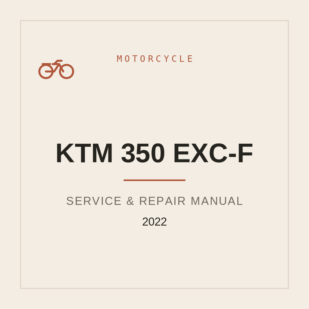 2022 KTM 350 EXC-F Workshop Service Manual (PDF) — repair manual cover