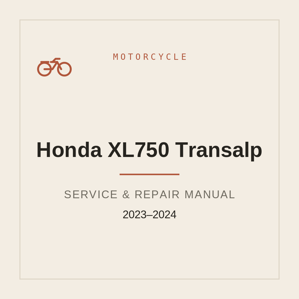 2023-2024 Service Manual for Honda XL750 Transalp — repair manual cover
