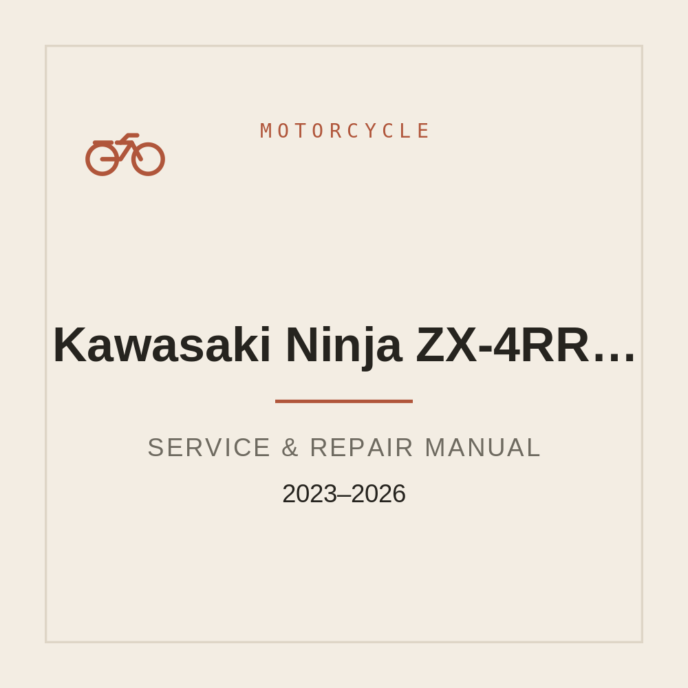2023-2026 Kawasaki Ninja ZX-4RR (ZX-4R) Repair Manual — repair manual cover