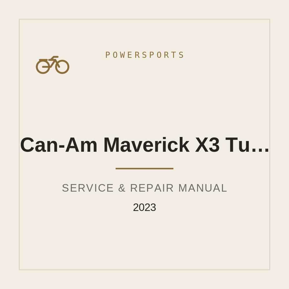 2023 Can-Am Maverick X3 Turbo Service Repair Manual — repair manual cover