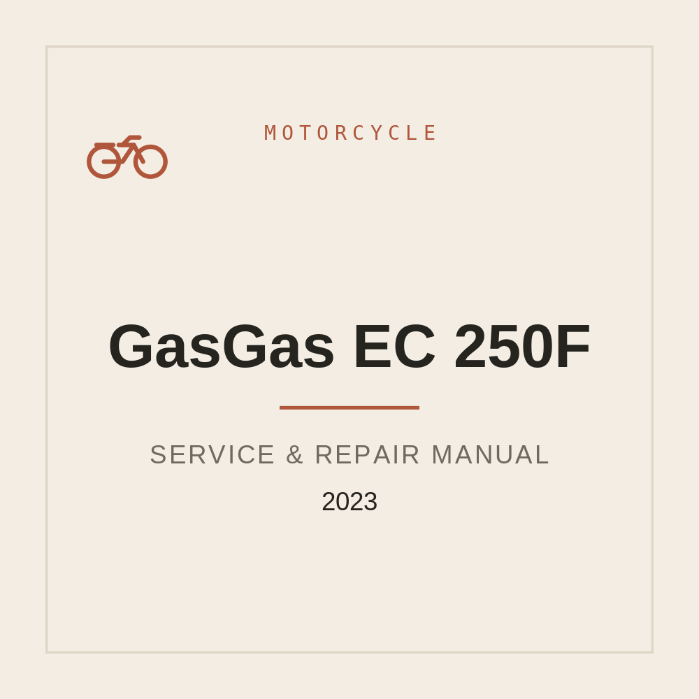 2023 GasGas EC 250F Service Workshop manual — repair manual cover