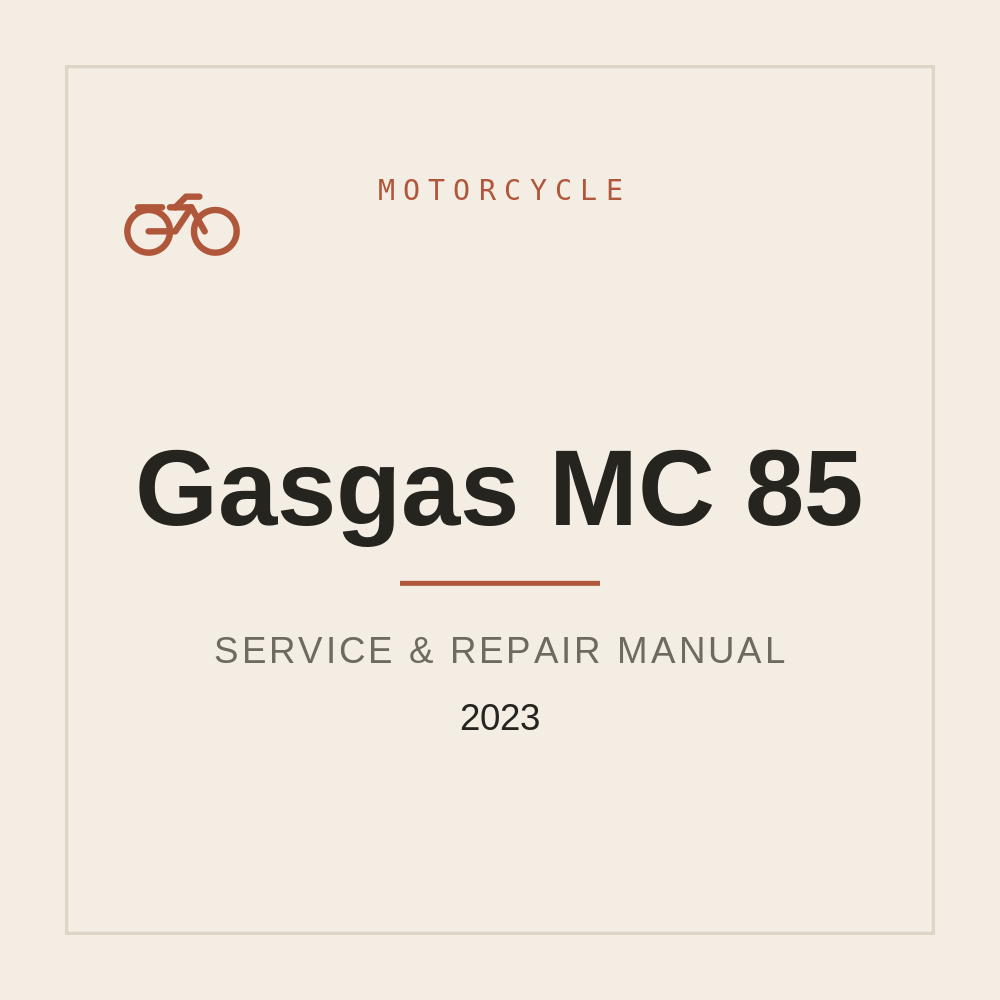 2023 Gasgas MC 85 Workshop Service Manual — repair manual cover