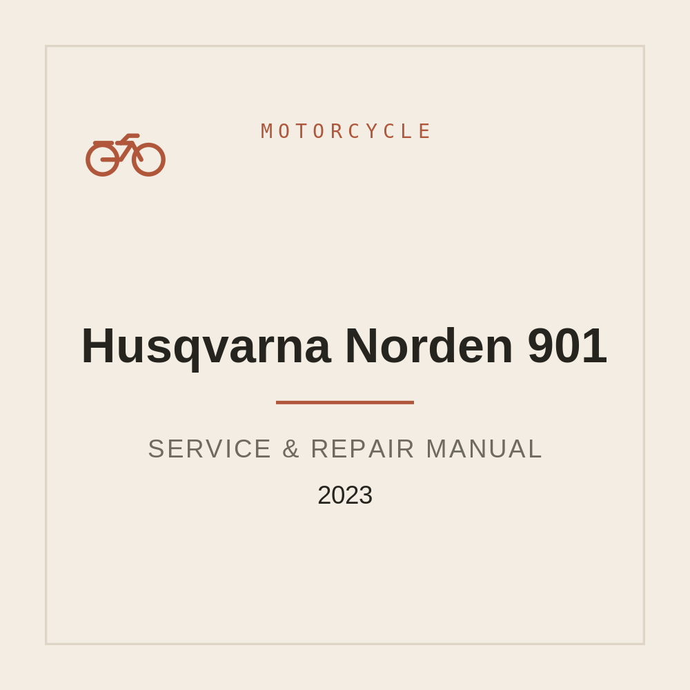 2023 Husqvarna Norden 901 Workshop Manual — repair manual cover