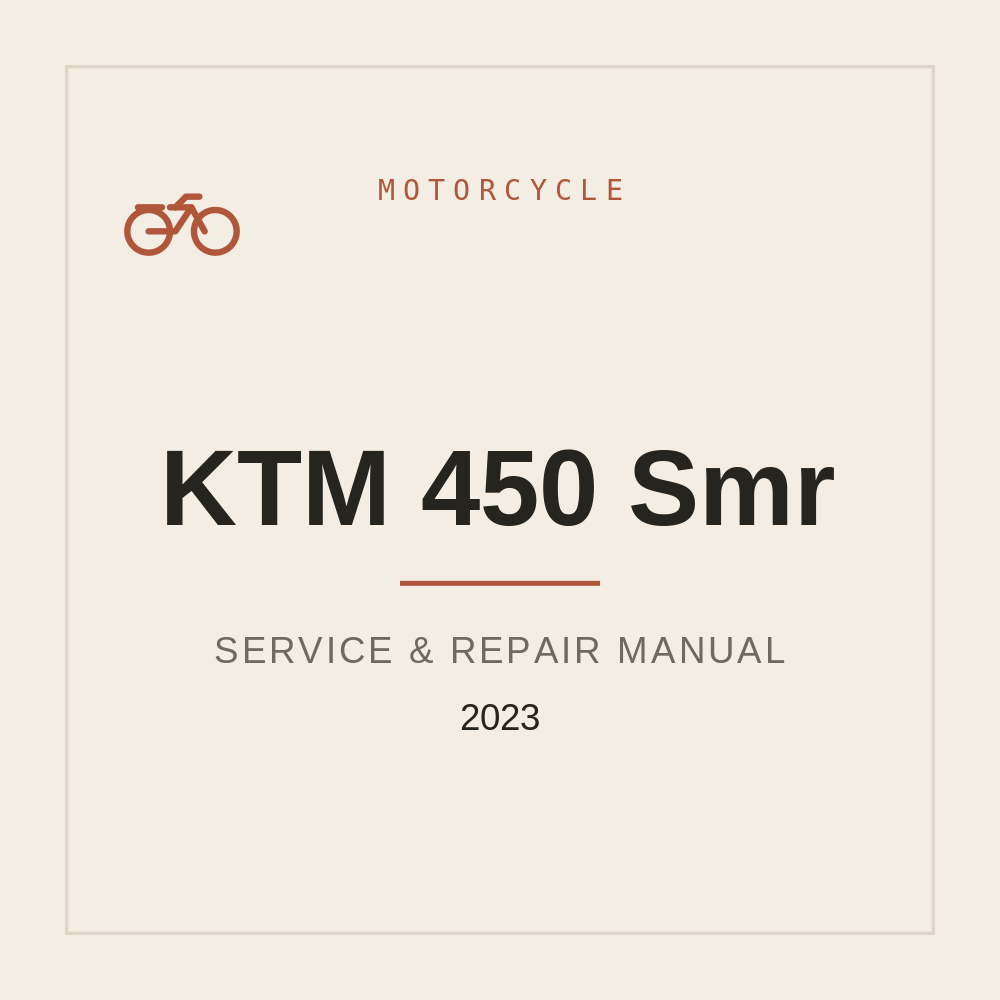 2023 KTM 450 Smr Repair Workshop Manual — repair manual cover