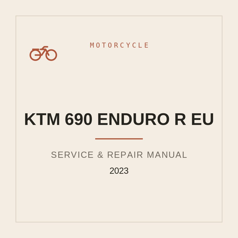 2023 KTM 690 ENDURO R EU Workshop Service Manual — repair manual cover