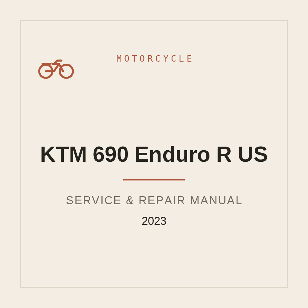 2023 KTM 690 Enduro R US Workshop Service Manual — repair manual cover