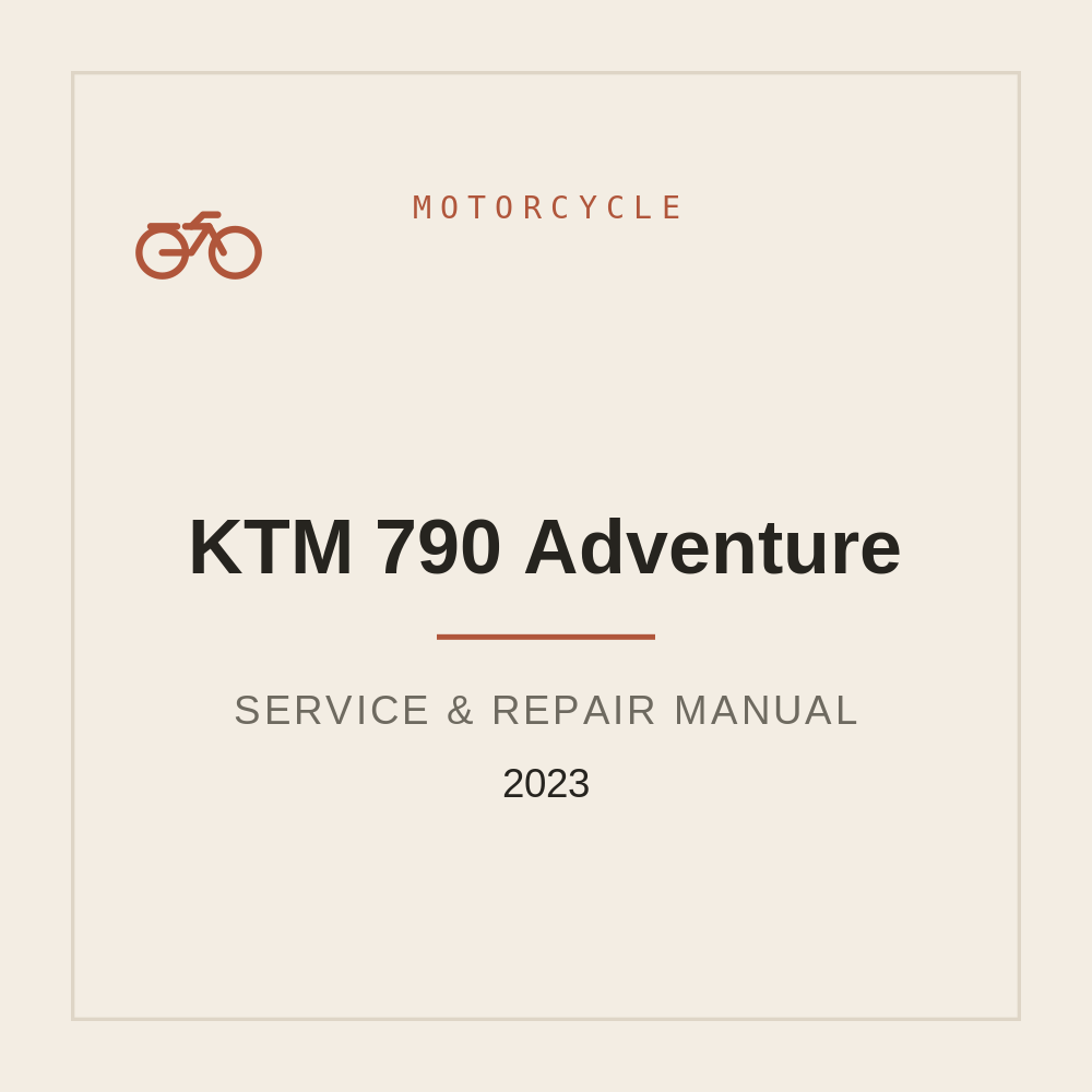 2023 KTM 790 Adventure Service Repair manual — repair manual cover