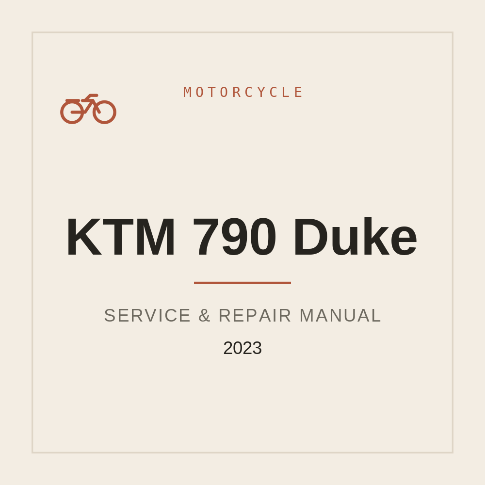 2023 KTM 790 Duke Workshop Manual — repair manual cover