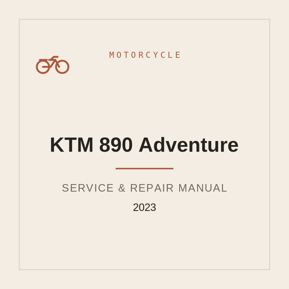 2023 KTM 890 Adventure Service Repair manual — repair manual cover