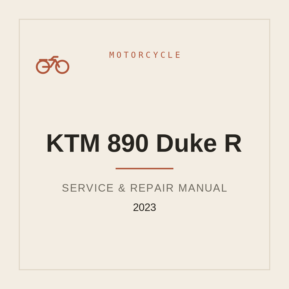 2023 KTM 890 Duke R Service Manual — repair manual cover