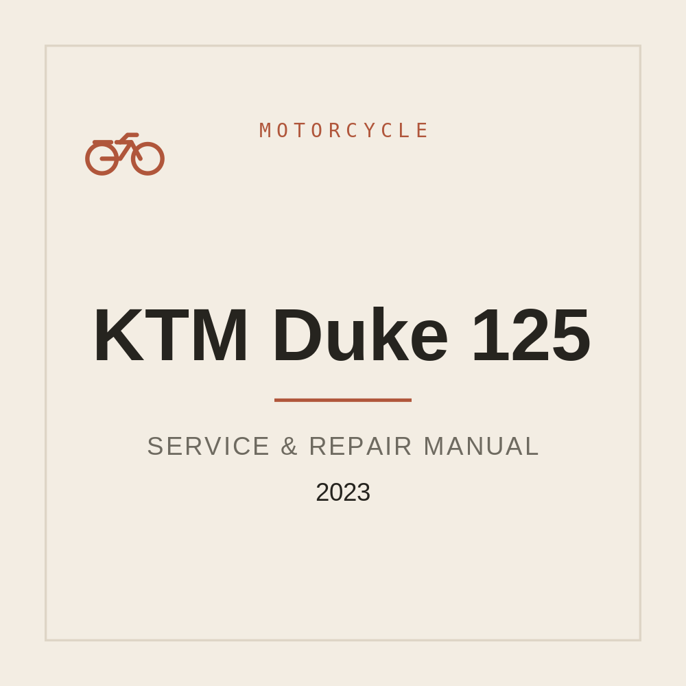 2023 KTM Duke 125 Workshop Repair Manual — repair manual cover
