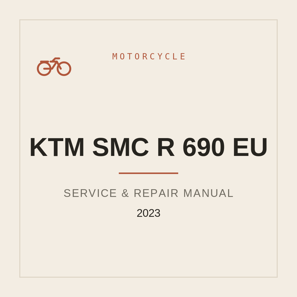 2023 KTM SMC R 690 EU Service Repair manual — repair manual cover