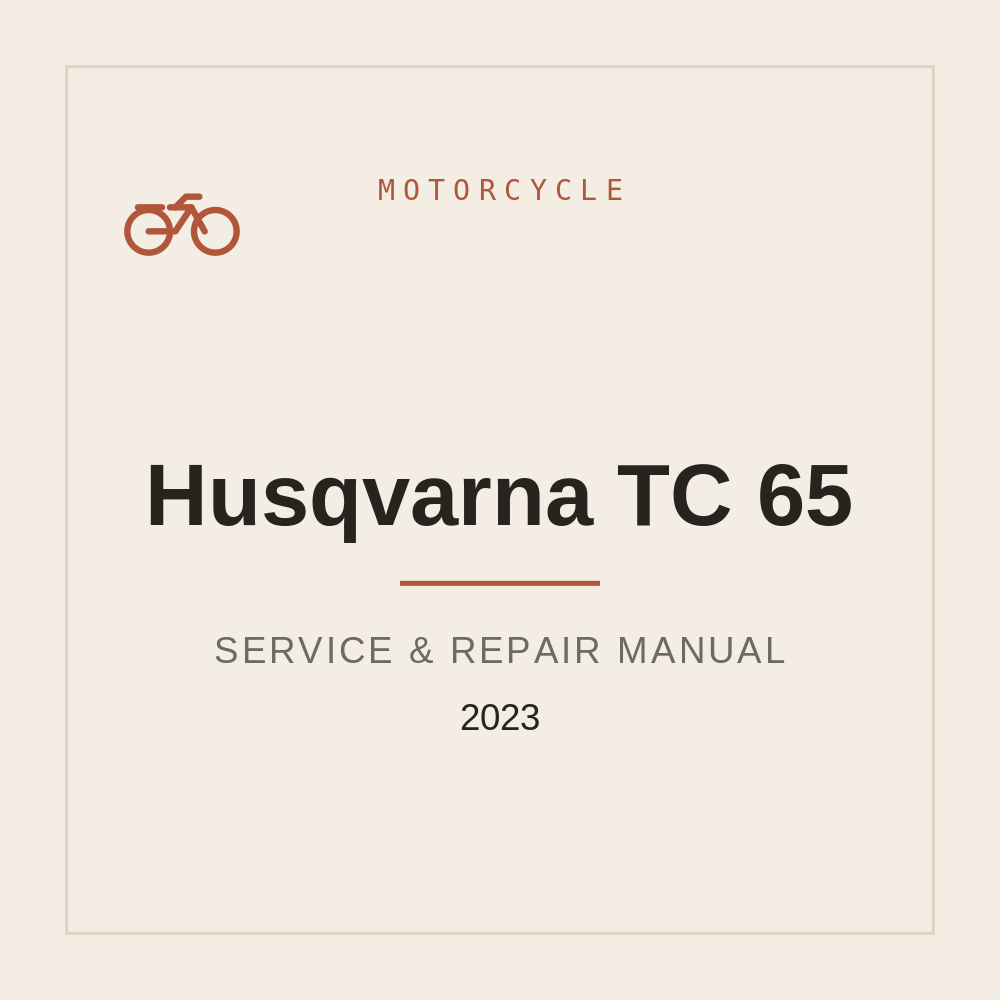 2023 Service Repair manual for Husqvarna TC 65 — repair manual cover