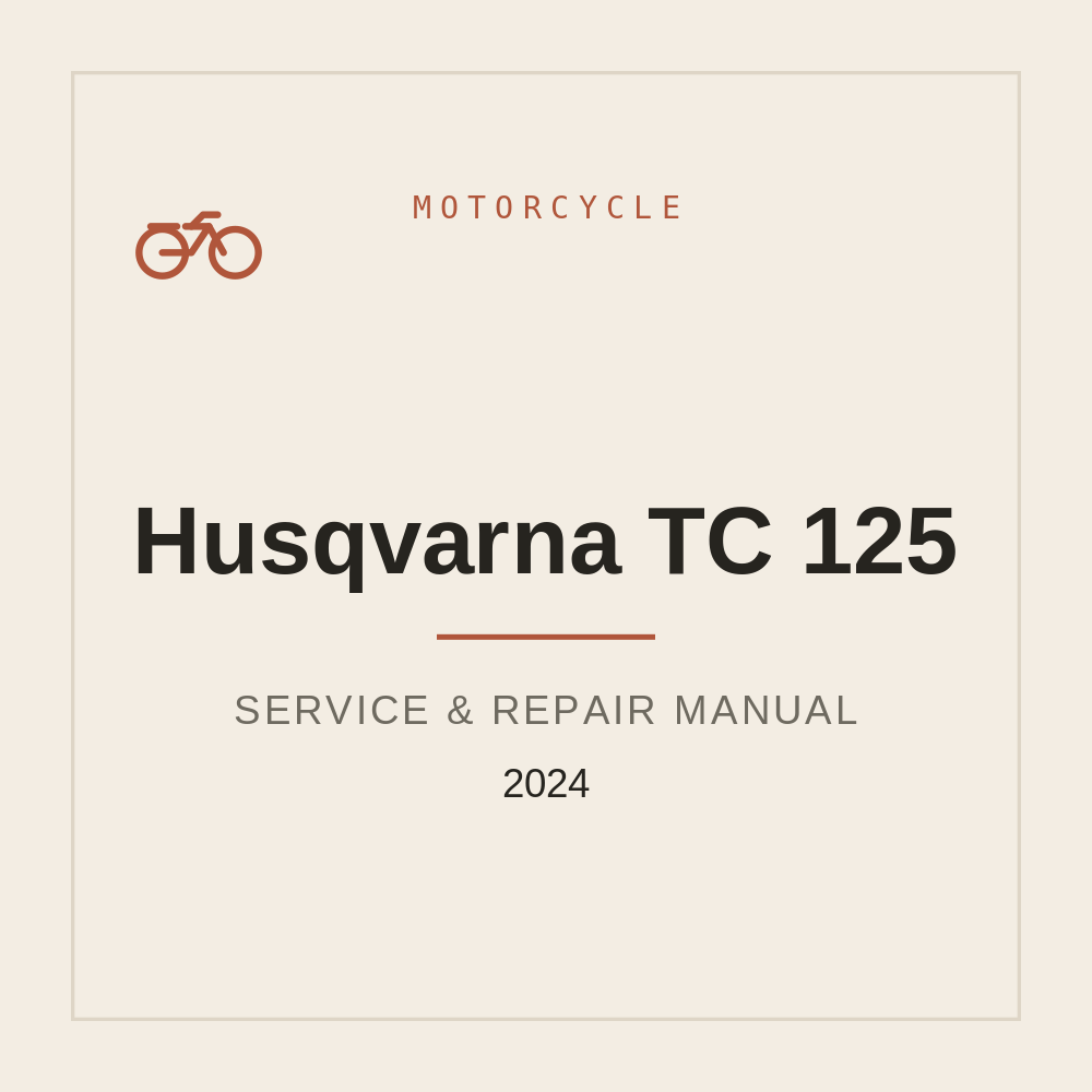 2024 Husqvarna TC 125 Workshop Service Manual — repair manual cover